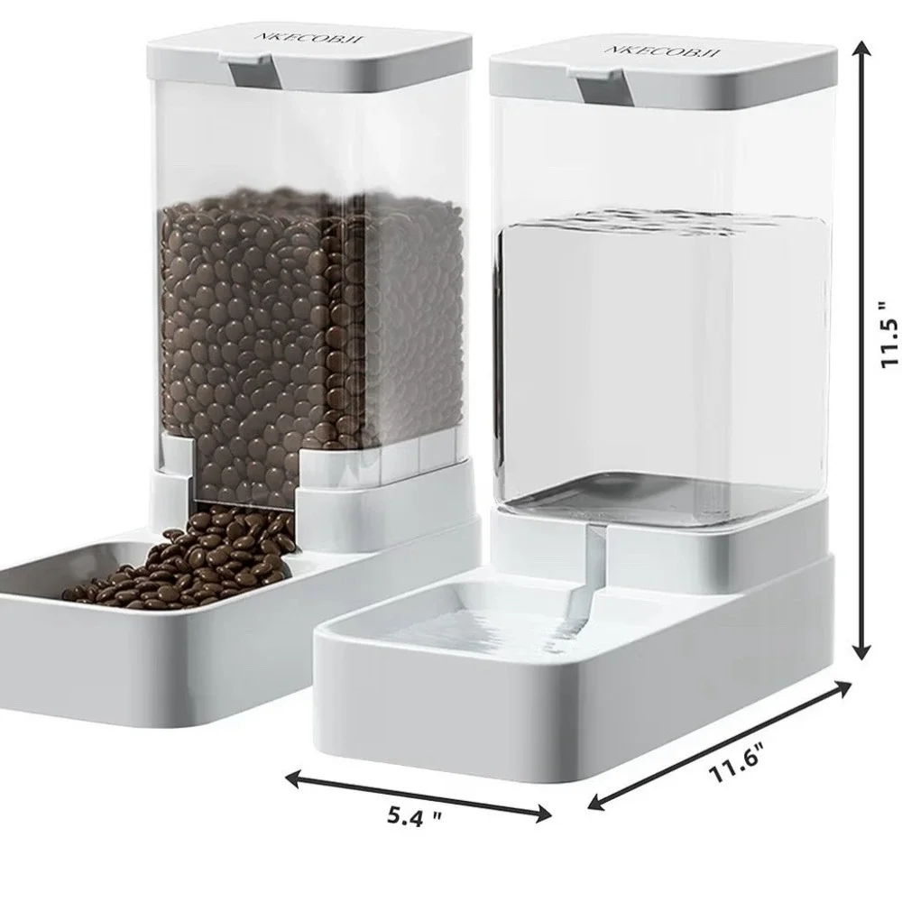 Gravity Pet Feeder and Water Dispenser Set, Automatic For Dog & Cat Feeder‎
